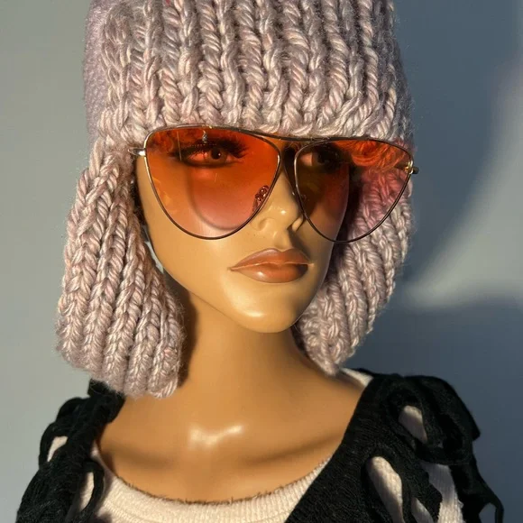 Knithandmade Hat Freeform Helmet style Hat
